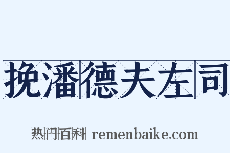 挽潘德夫左司是什么意思的图片